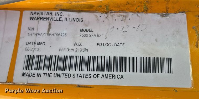 image for item FC1542 2014 International 7500 dump truck