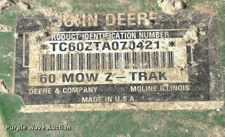 image for item FC1564 John Deere F687 ZTR lawn mower