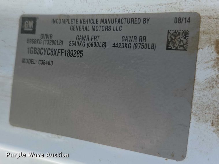 image for item FI0830 2015 Chevrolet Silverado 3500HD utility bed pickup truck