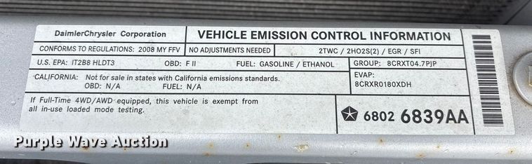 image for item FK1153 2008 Dodge Dakota Crew Cab pickup truck