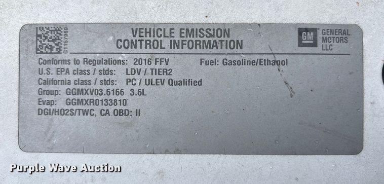 image for item FK1156 2016 Chevrolet Impala Limited Police Cruiser 