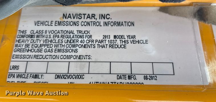 image for item FK1161 2013 International 7500 hydrovac truck