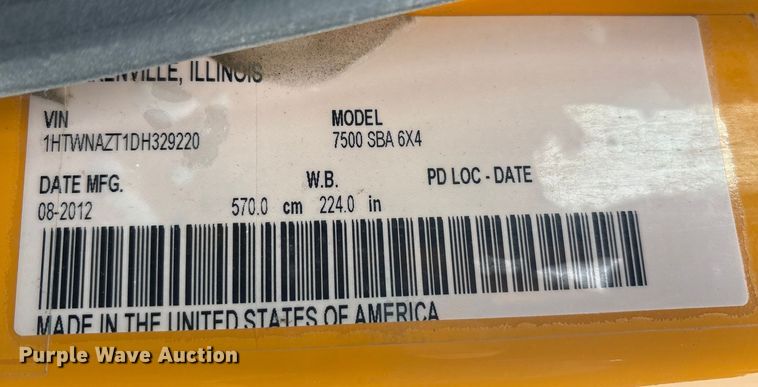 image for item FK1161 2013 International 7500 hydrovac truck
