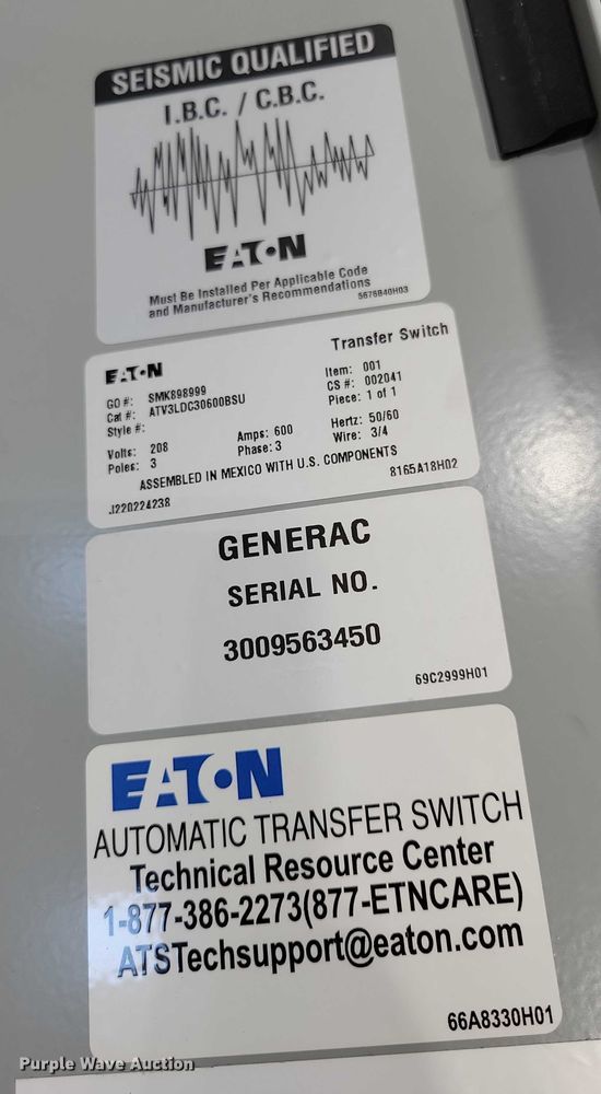 image for item NK9806 Generac Eaton ATC-300  transfer switch