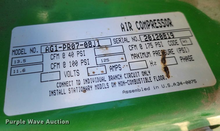 image for item NK9816 John Deere  AC1-CG16S air compressor