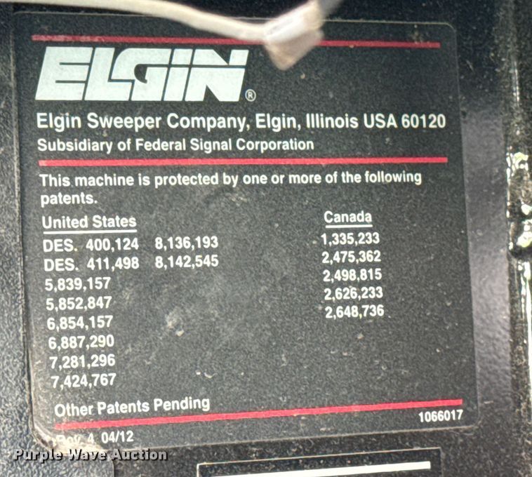 image for item OE9549 2014 Elgin Pelican street sweeper truck