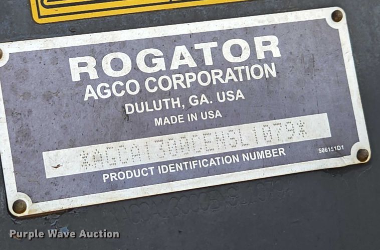 image for item DU2727 2014 RoGator RG1300 sprayer