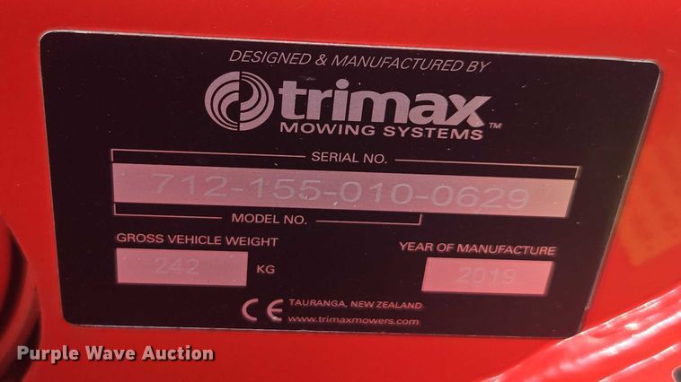 image for item DU2729 2019 Trimax Flaildek FX155 front mounted flail mower