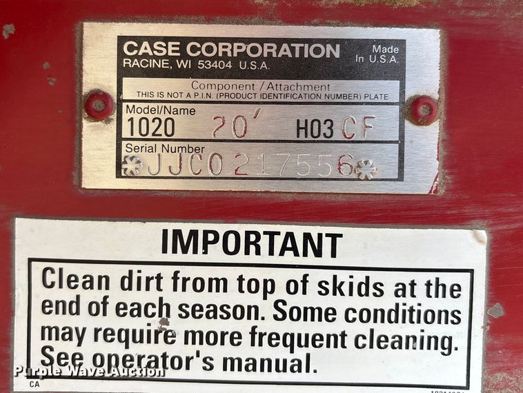 image for item DV0773 Case Corporation 1020 rigid head