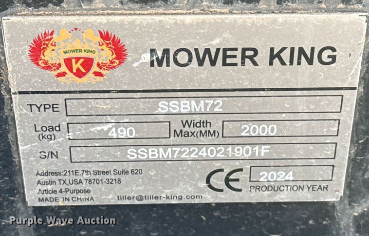 image for item DZ5031 2024 Mower King SSBM72 skid steer sweeper