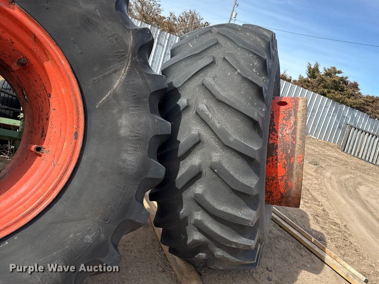 image for item DZ5076 (4) 24.5R32 tires and wheels
