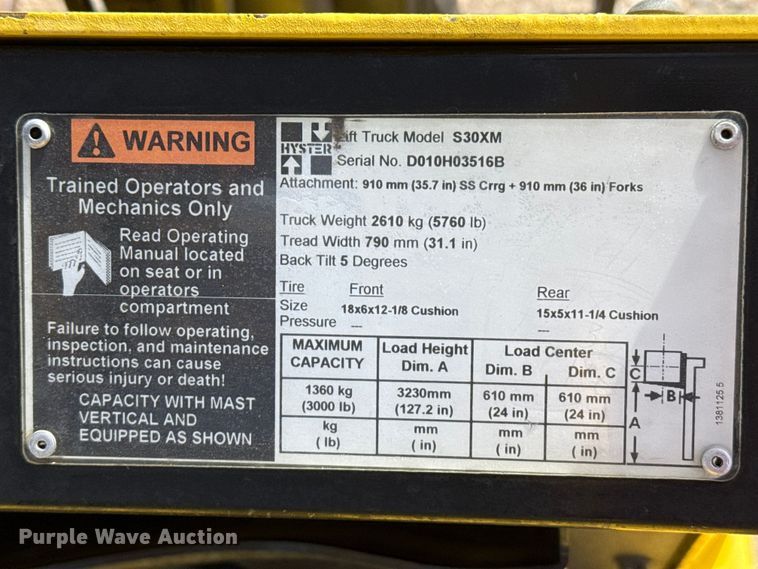 image for item DZ5098 Hyster S30XM forklift