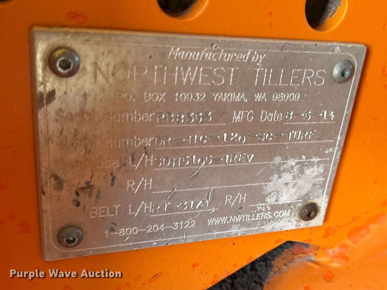 image for item EC4565 2014 Midwest tillers DRHC120SC Turf tiller