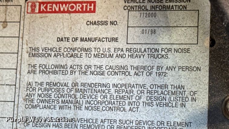 image for item EF2321 1998 Kenworth T600 semi truck