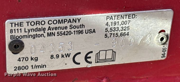 image for item EF2349 Toro Groundsmaster reel mower