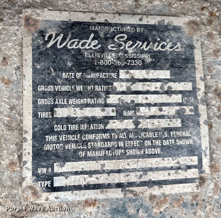 image for item EF2351 2006 Wade flatbed trailer