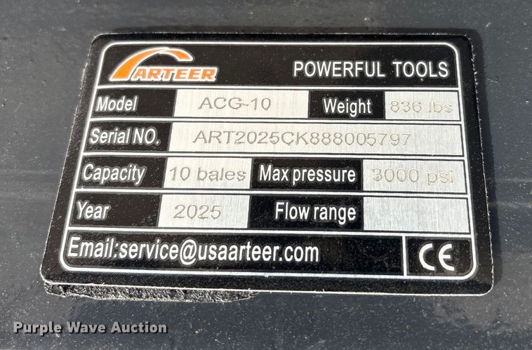 image for item EV2735 2025 Arteer ACG-10 skid steer bale accumulator grapple
