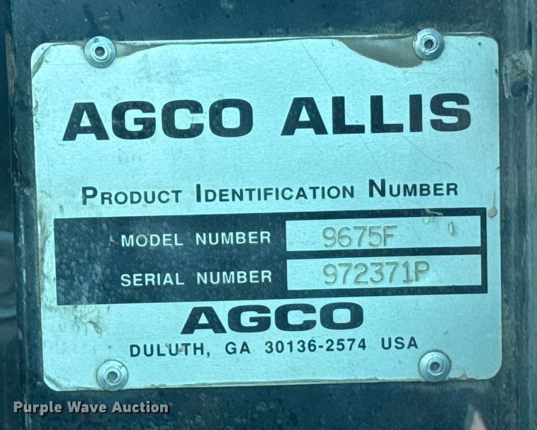 image for item FB0763 Agco Allis 9675F tractor