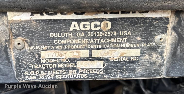 image for item FB0763 Agco Allis 9675F tractor