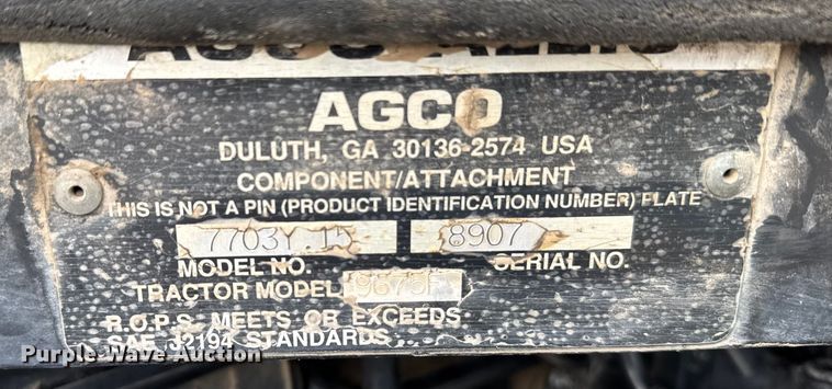 image for item FB0763 Agco Allis 9675F tractor