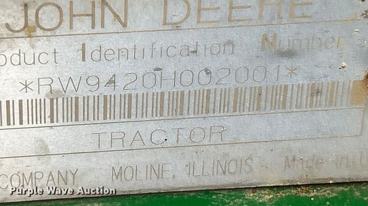 image for item FC5035 2002 John Deere 9420 4WD tractor