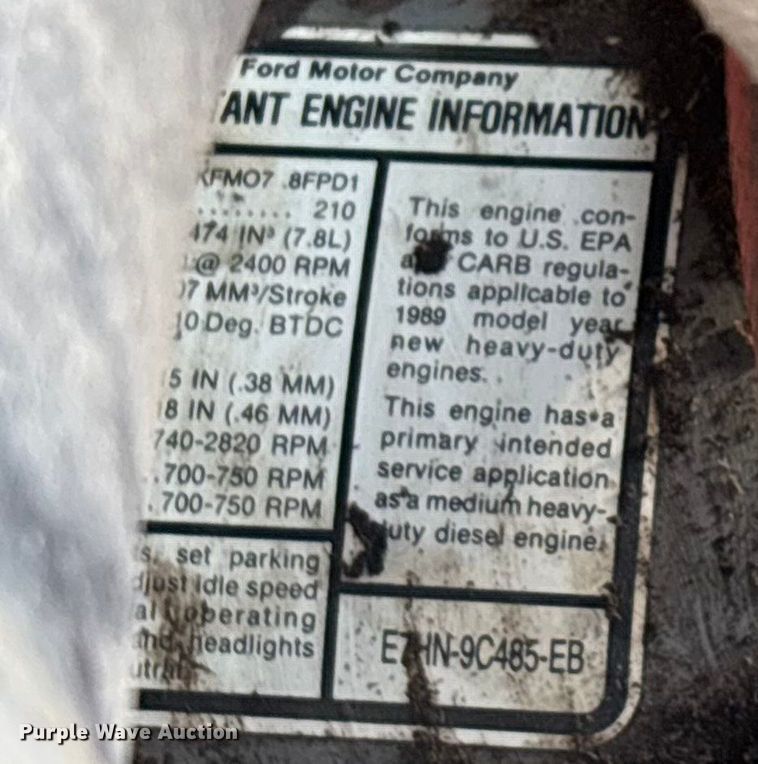 image for item FG0071 1989 Ford L8000 feed mixer truck