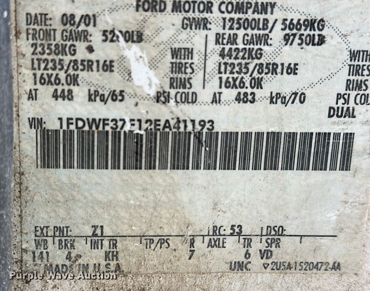 image for item FG2580 2002 Ford F-350 fertilizer delivery truck