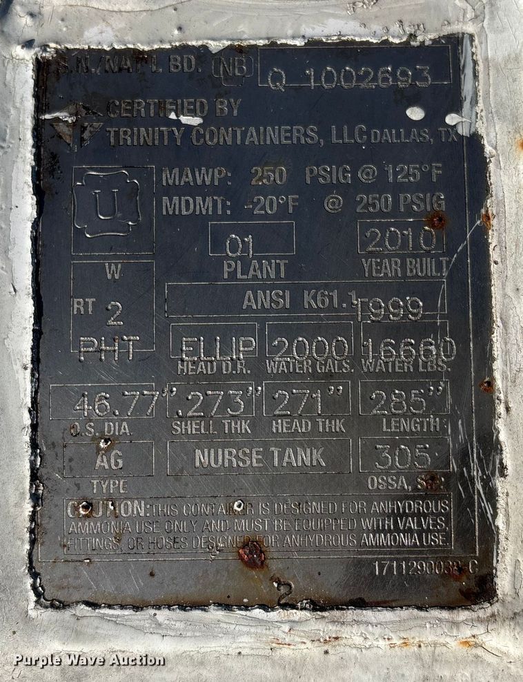 image for item FI0130 (2) anhydrous tanks