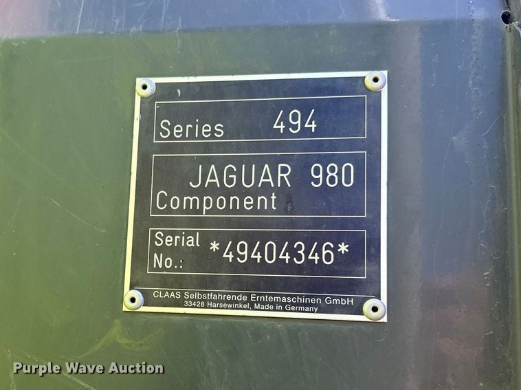 image for item YA2095 2014 Class 980 Jaguar PRWD forage harvester