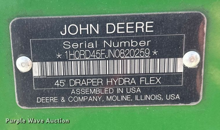 image for item YA2512 2022 John Deere RD45F flex draper head