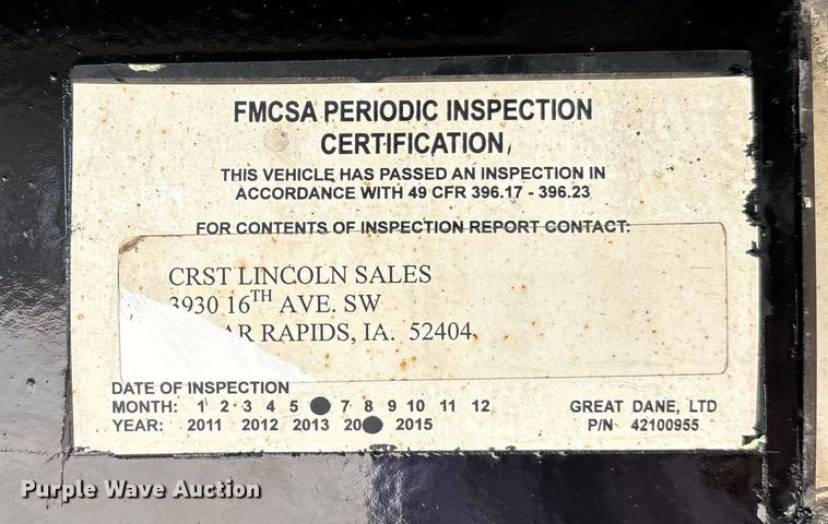 image for item DT0016 2015 Great Dane FLP-0024-00048 flatbed trailer