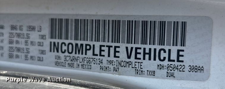 image for item DT2841 2015 RAM 5500 Crew Cab flatbed truck