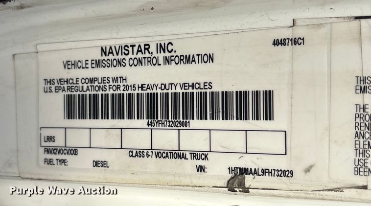 image for item DT2843 2015 International 4300 box truck