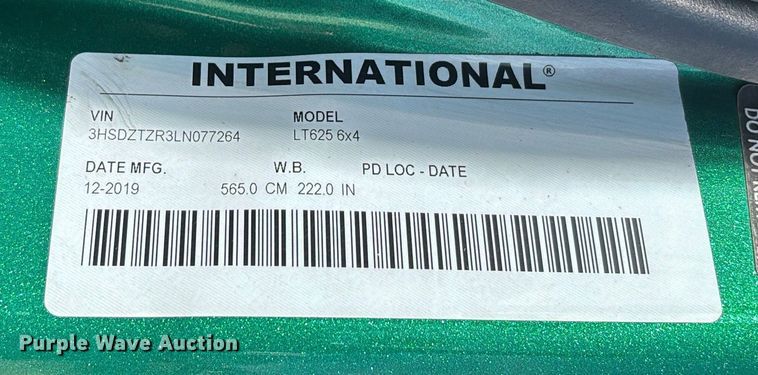 image for item DU0403 2020 International LT625 semi truck