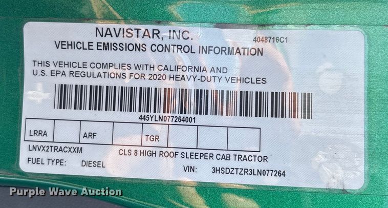 image for item DU0403 2020 International LT625 semi truck