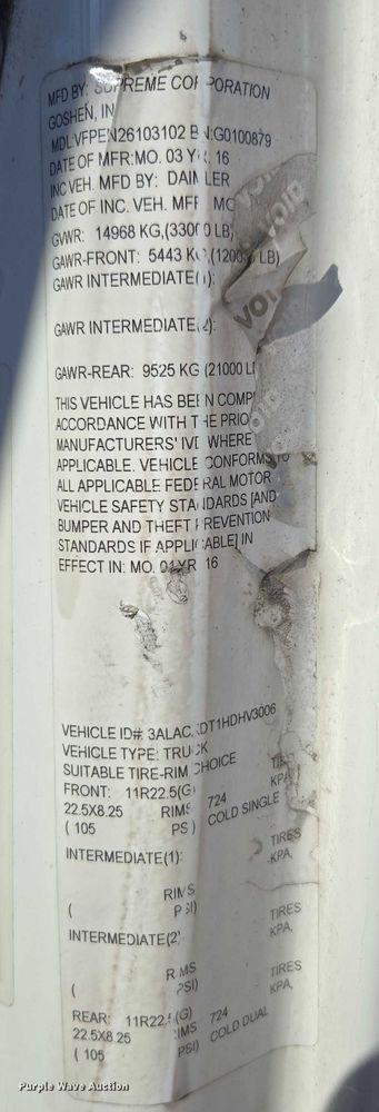 image for item DU2718 2017 Freightliner Business Class M2 box truck