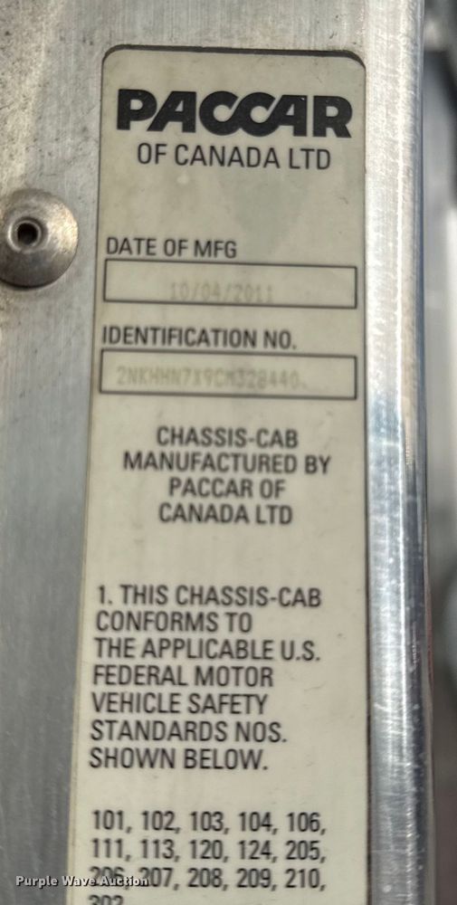 image for item DZ4336 2012 Kenworth refrigerated truck