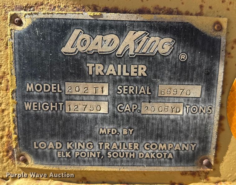 image for item DZ4986 1970 Load King bottom dump trailer