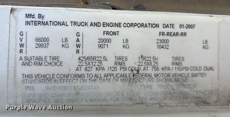 image for item EA7944 2007 International 5900i semi truck