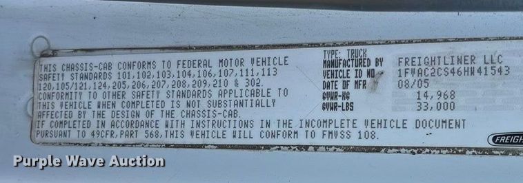 image for item ED2416 2006 Freightliner Business Class M2 fuel / lube truck