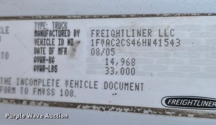 image for item ED2416 2006 Freightliner Business Class M2 fuel / lube truck