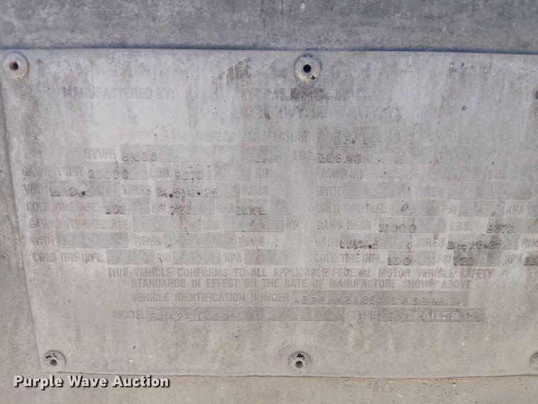 image for item EE1452 2014 Vantage Trailer pneumatic dry bulk trailer