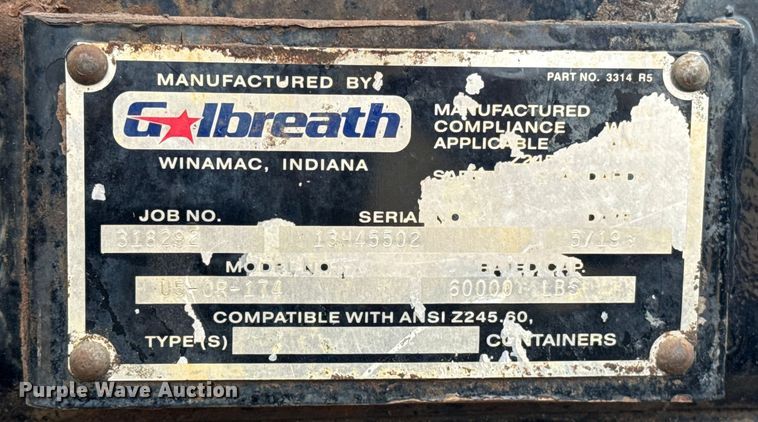 image for item ES5831 2020 Kenworth T880 roll-off container truck