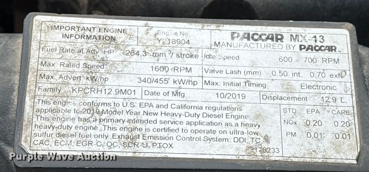 image for item ES5831 2020 Kenworth T880 roll-off container truck