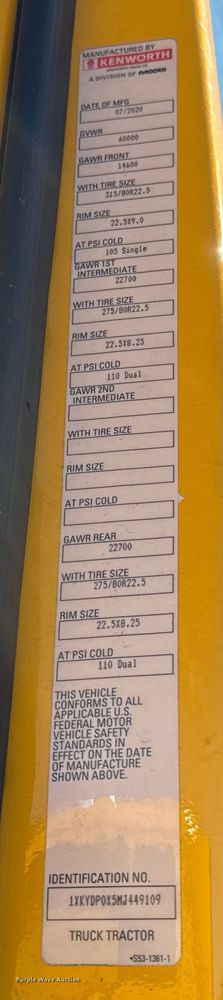 image for item ES5866 2021 Kenworth T680 semi truck