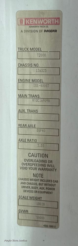 image for item ES5883 2006 Kenworth T2000 semi truck