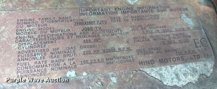 image for item ET8651 2008 Hino 268 box truck