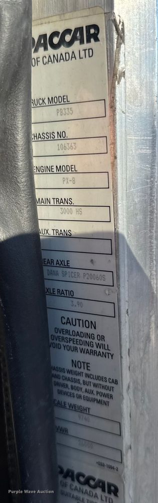 image for item FB0815 2010 Peterbilt 335 truck cab and chassis