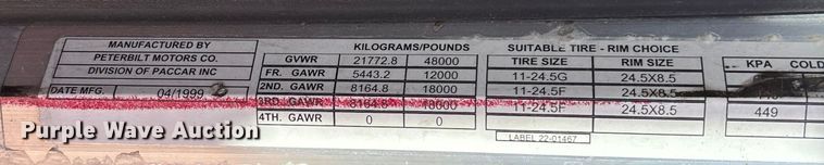 image for item FB3011 1999 Peterbilt 378 semi truck