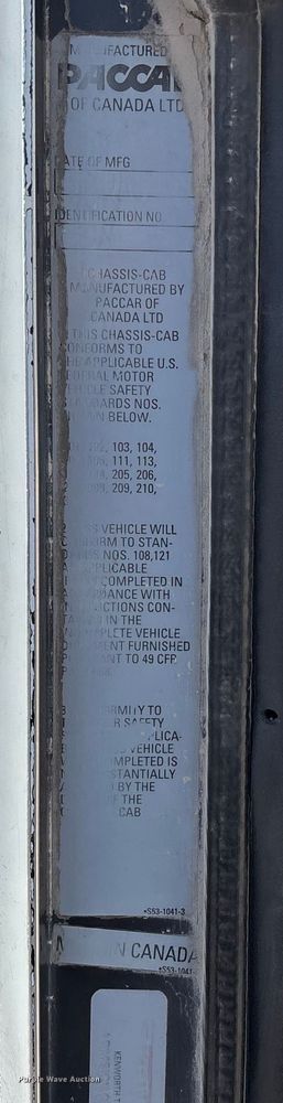 image for item FB3508 2001 Kenworth T300 truck cab and chassis